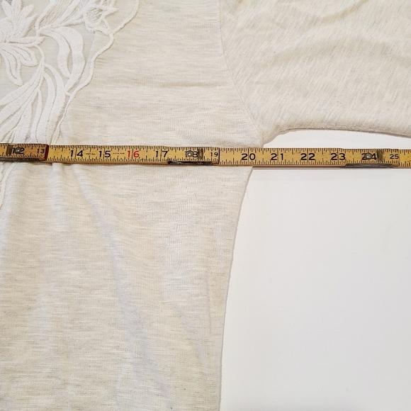 Knox Rose Cream Lace Front Long Sleeve Top EUC - Picture 8 of 9